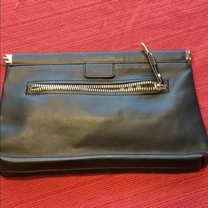 Black shiraleah leather clutch bag